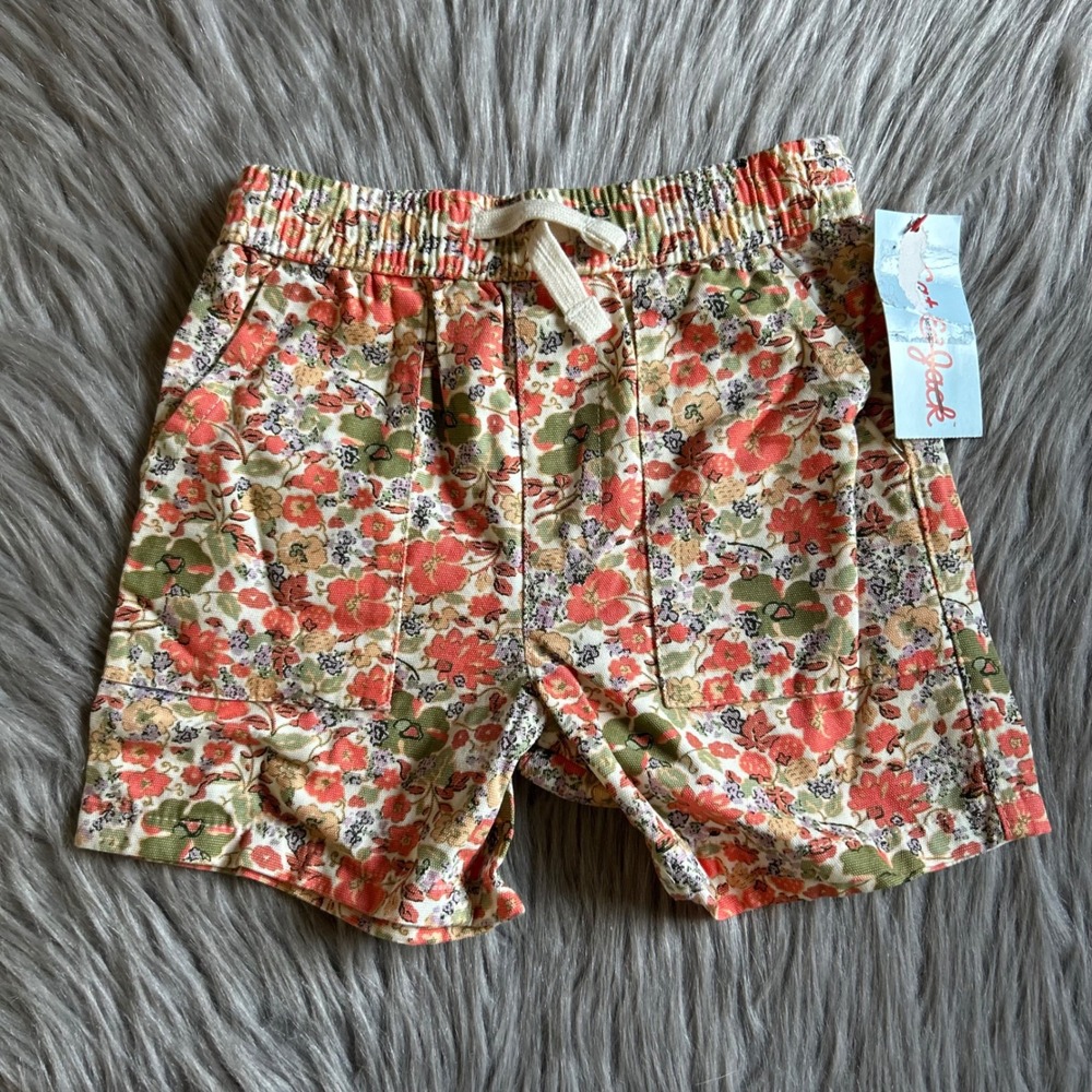 Cat & Jack Floral Shorts Toddler Girl's Size 3T Pull On‎ Bottoms Cotton Pockets